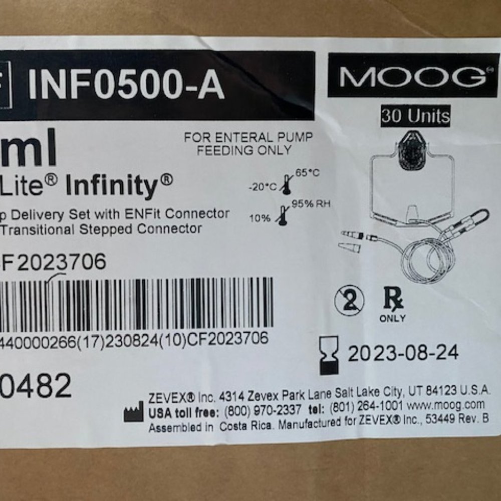 Moog Zevex EnteraLite Infinity 500mL Feeding Bag